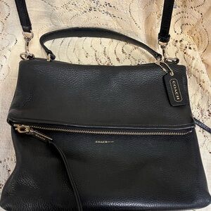 Coach Urbane Shoulder Bag C1420-32504 in black pebbled leather